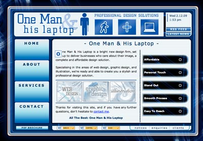 Website of our partner business - One Man and His Laptop. The site was put online 2008.